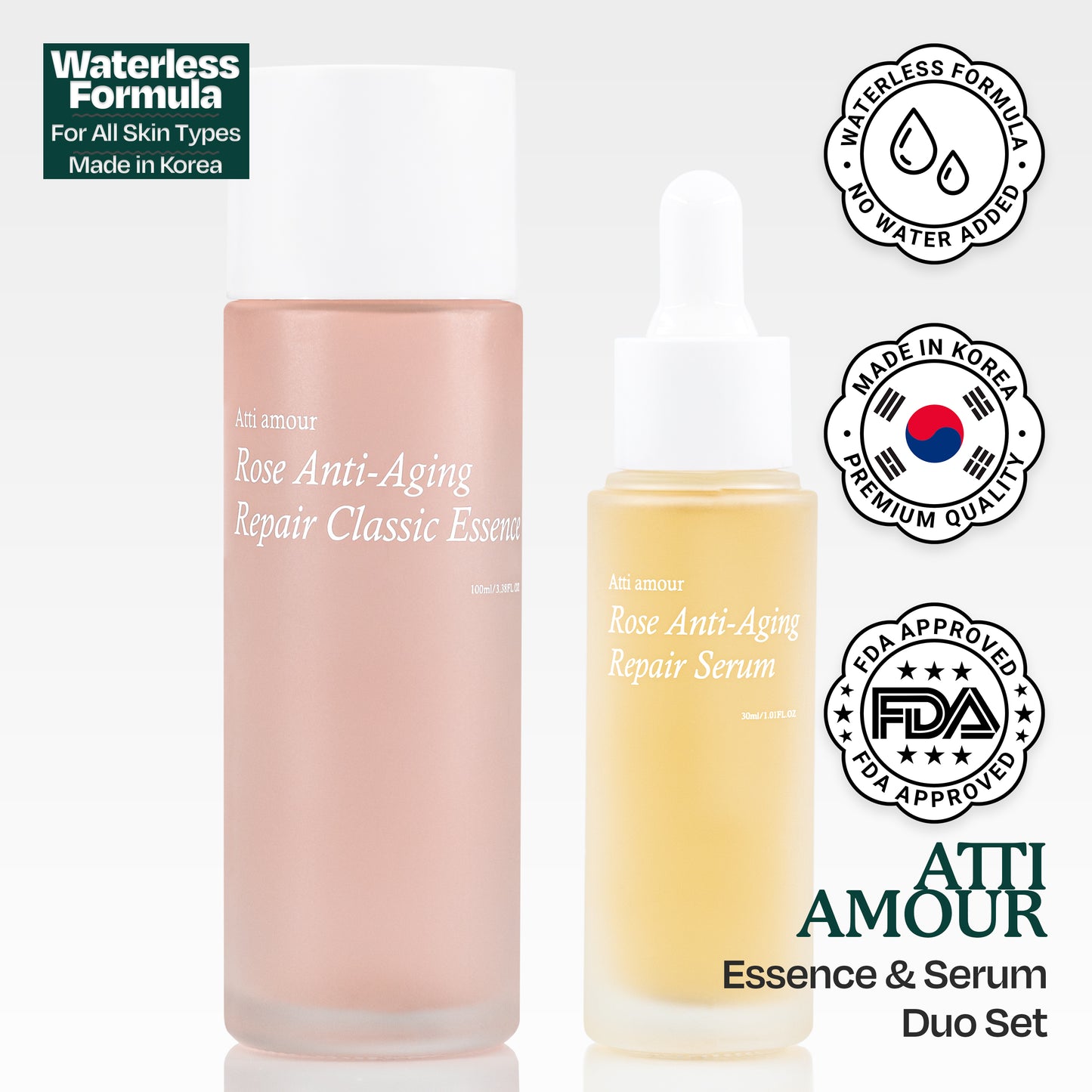 Atti Amour Rose Anti-Aging Repair Classic Essence and Serum Duo Set