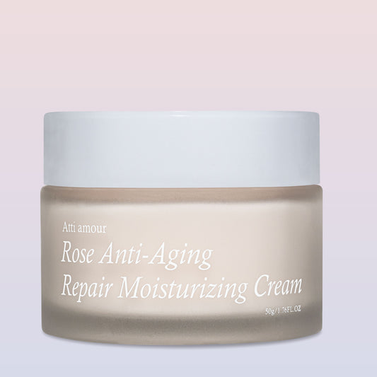ATTI Amour Rose Anti-Aging Moisturizing Cream with rosewater and niacinamide for glowing skin