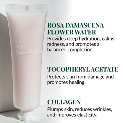 Atti Amour Rose Hand Cream with Collagen, Ceramides, Vitamin E, and Squalane for soft, smooth skin