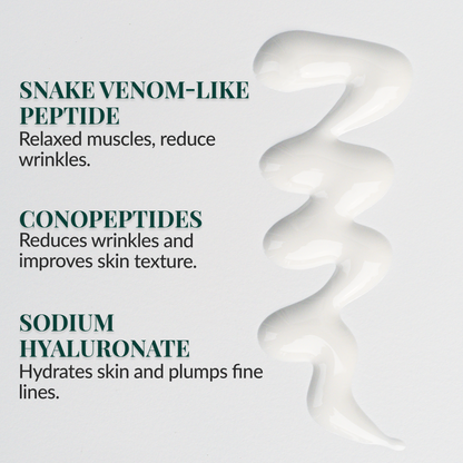 Hydrating rosewater sunscreen with snake venom-like peptide, conopeptides, and HA for sensitive, anti-aging skin protection