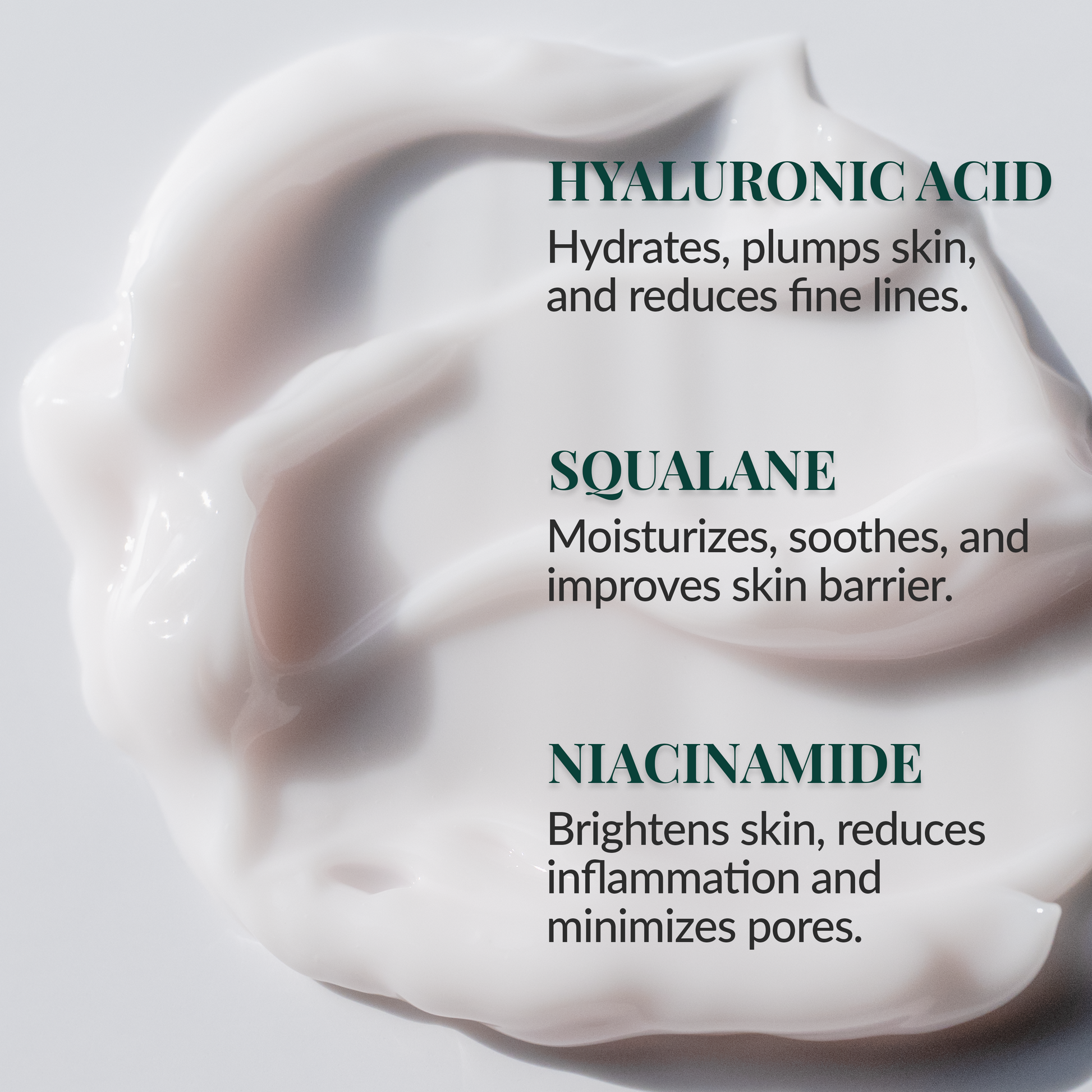 Korean skincare hand cream with Niacinamide, Hyaluronic Acid, Squalane, and Rosa Damascena Flower Water