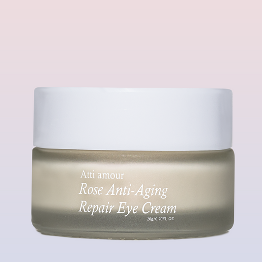 Luxury Anti-Wrinkle Eye Cream for Dark Circles and Puffiness – ATTI AMOUR Rose Repair Formula with Peptides and Caffeine Extract