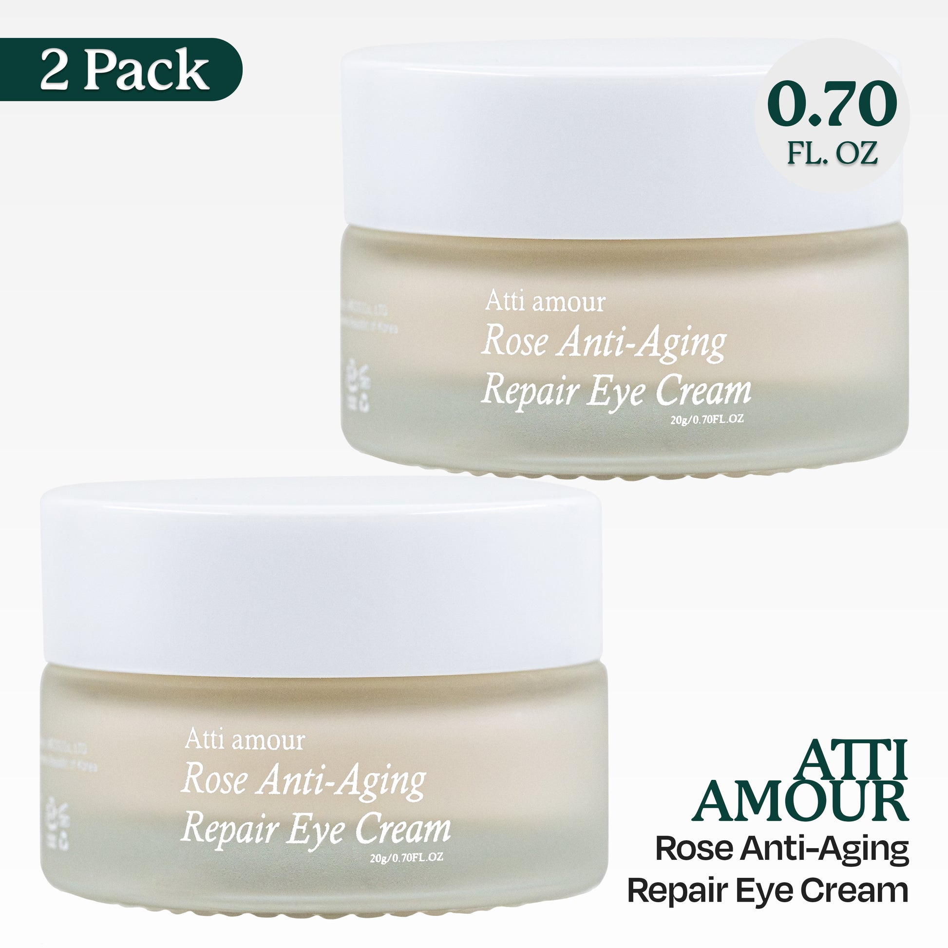 Atti amour Rose Anti-Aging Repair Eye Cream with plant extracts for soothing skin.