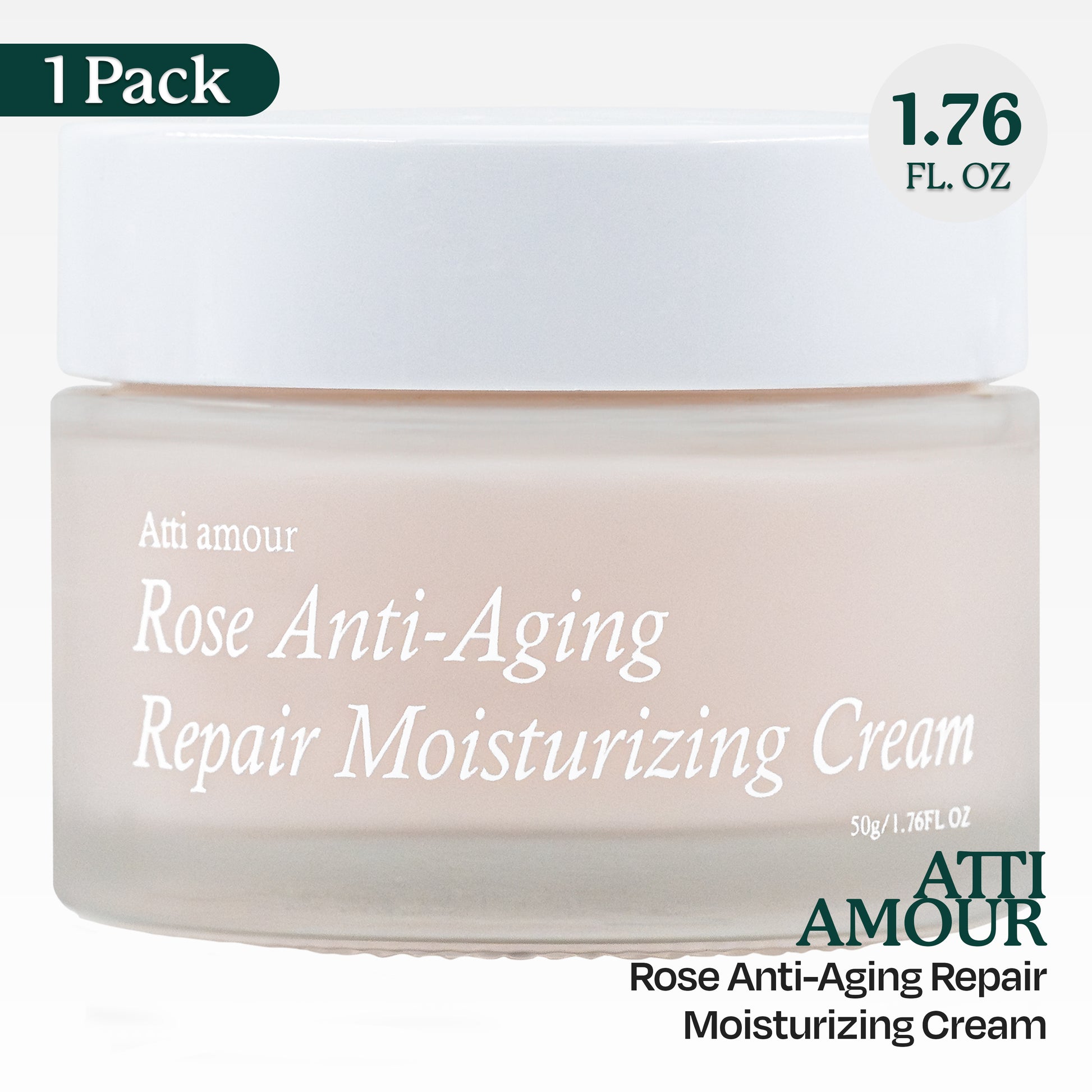 Atti amour Rose Anti-Aging Moisturizer with peptides and over 40% rosa damascena flower water for a youthful, hydrated complexion.