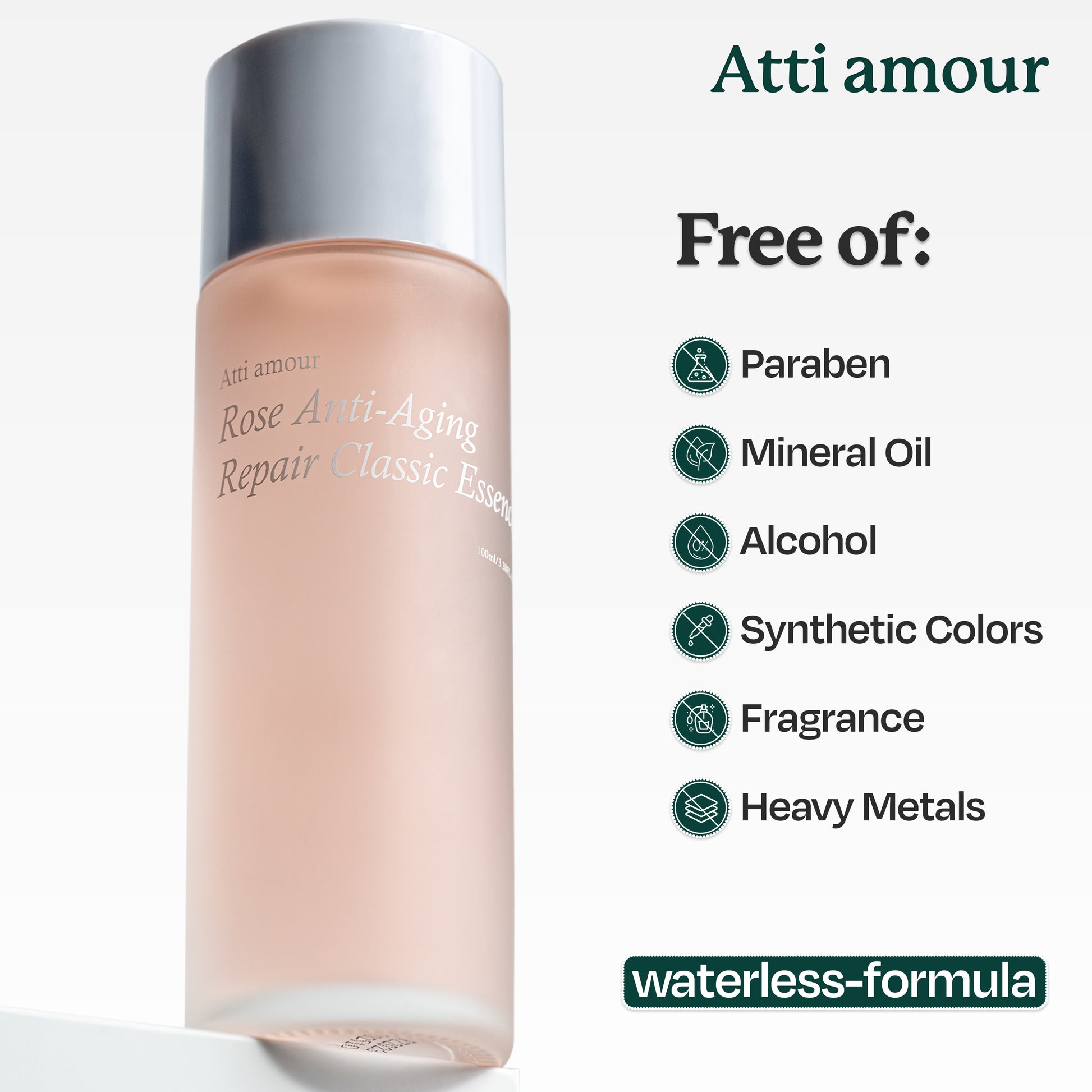 Atti amour Rose Anti-Aging Classic Essence with natural rose extract for anti-aging.