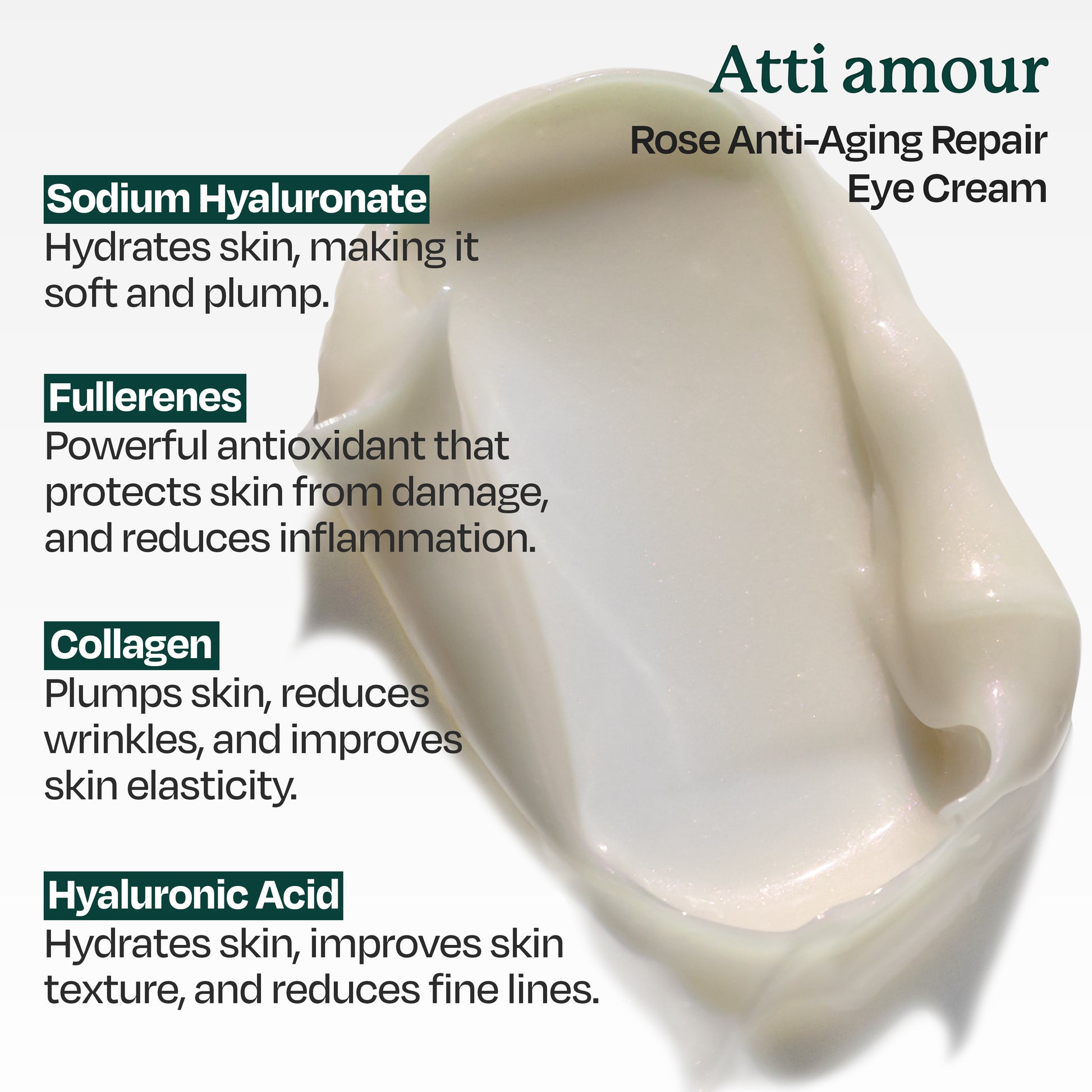 Rejuvenate tired eyes with Atti amour Rose Anti-Aging Repair Eye Cream, packed with over 50% rose water, niacinamide, and peptides to fight signs of aging.
